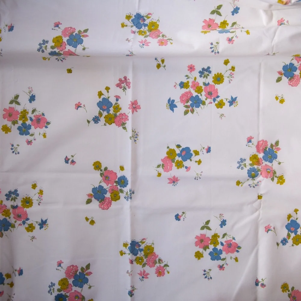 Set of 2 Vintage Kentshire Floral Percale Twin Flat Sheets